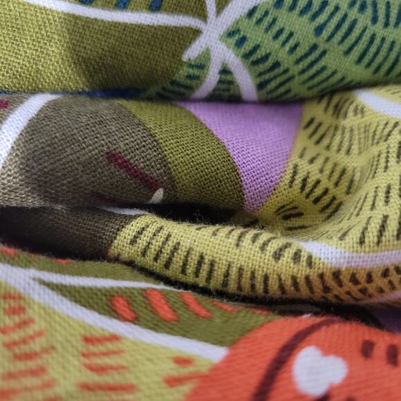 House of Harlow Tropical Print Linen Dress Purple Toucan Open Back Halter XS - Picture 9 of 15